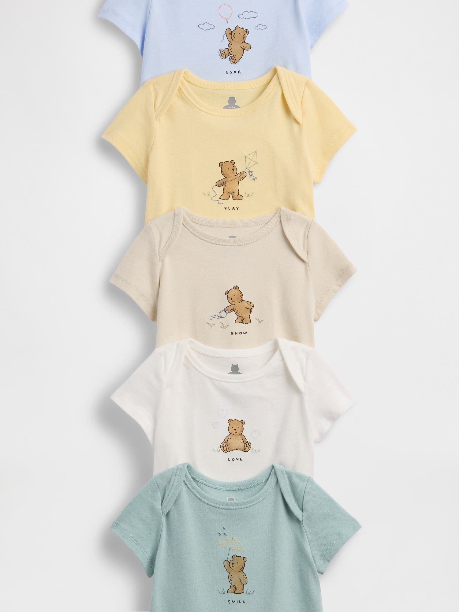 Детские боди Gap Baby First Favorites TinyRib, набор 5 шт — фото 3
