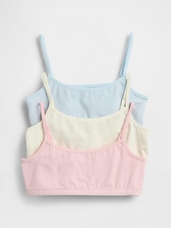 Kids Organic Stretch Cotton Basic Bra (3-Pack)