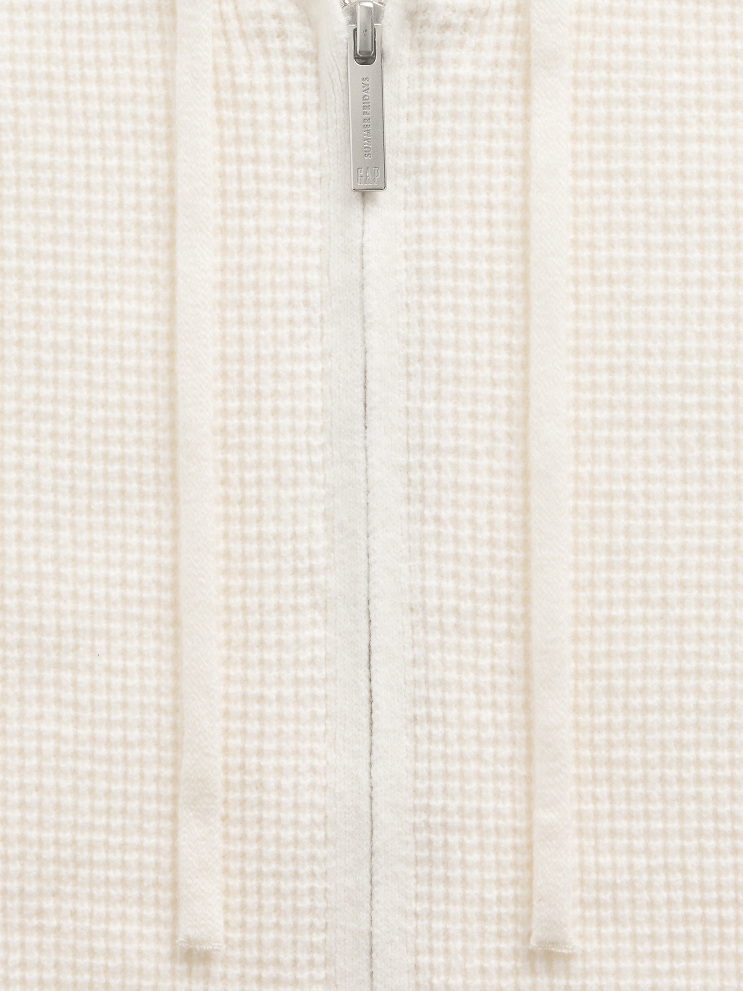 Женское худи Gap × Summer Fridays CashSoft Waffle Crop, цвет: Слоновая кость бежевый — фото 4