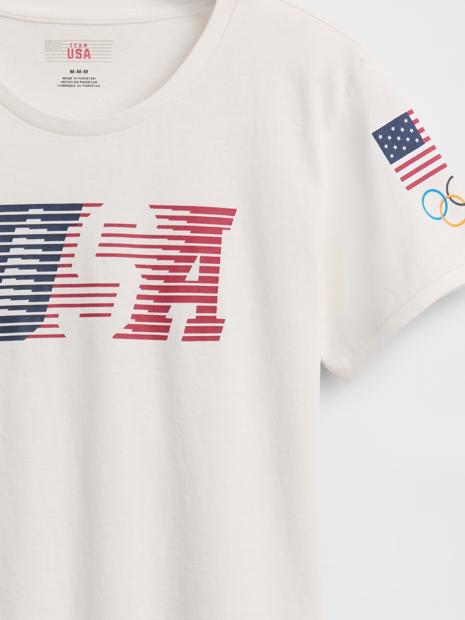 Женская футболка Gap Team USA Crop T-Shirt, цвет: Молочный белый — фото 4
