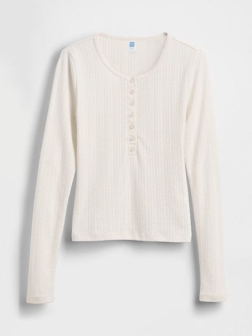 Image number 6 showing, Gap × Summer Fridays Pointelle Henley PJ Top
