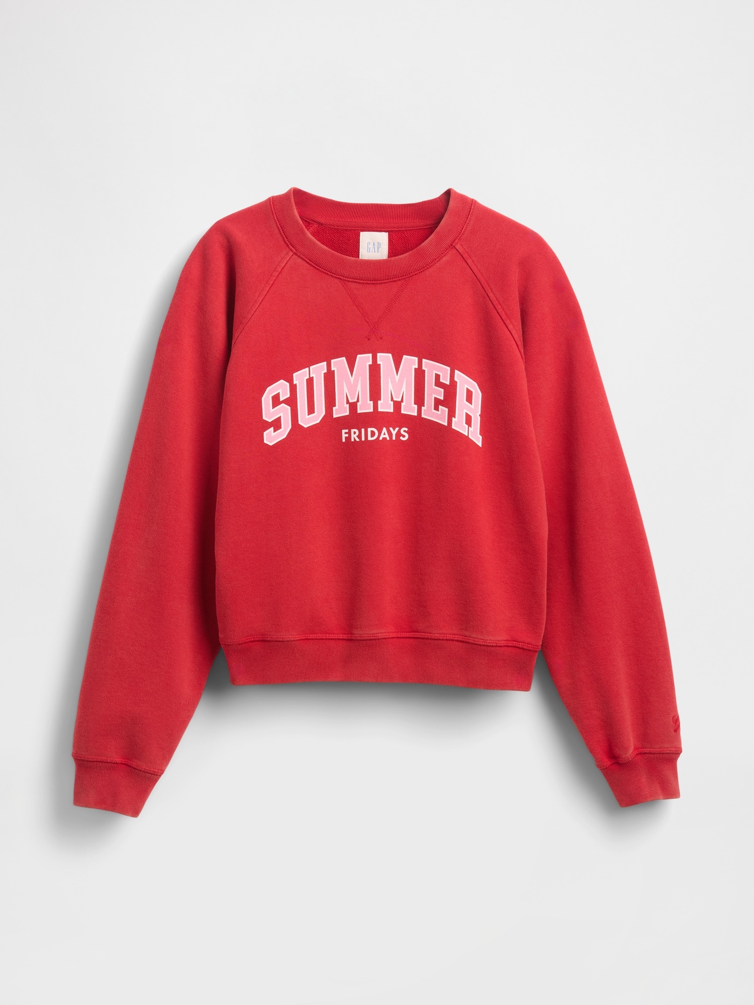 Женский свитшот Gap × Summer Fridays Oversized Raglan Logo, цвет: Красный — фото 7