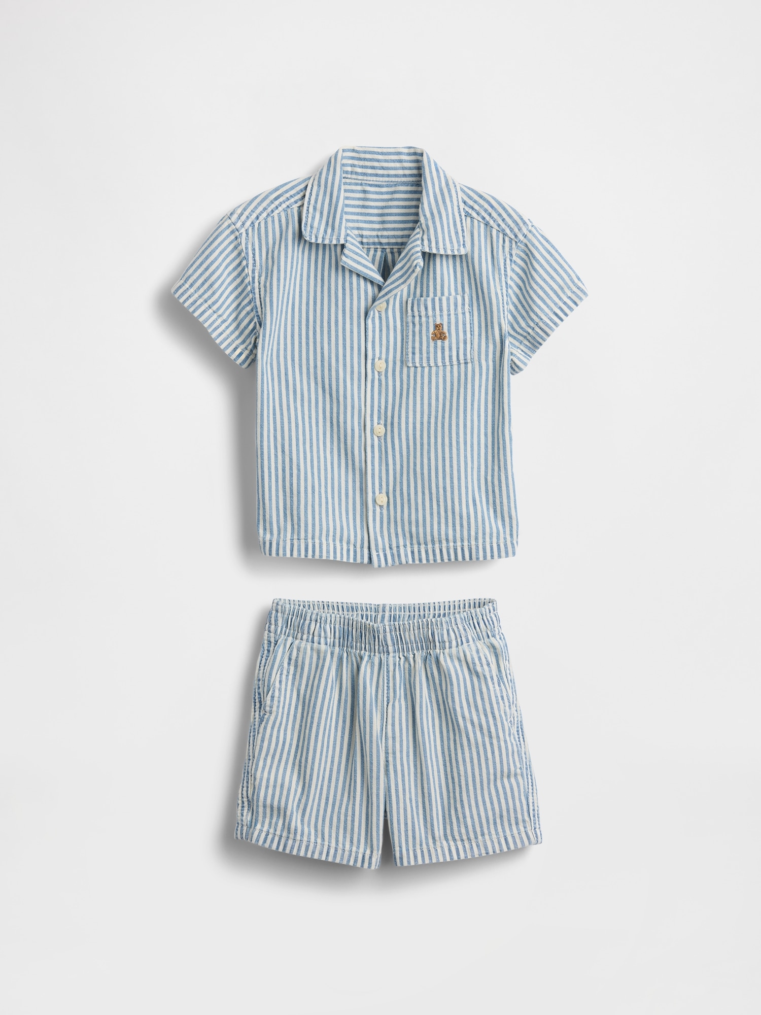 Baby Denim Stripe Outfit Set