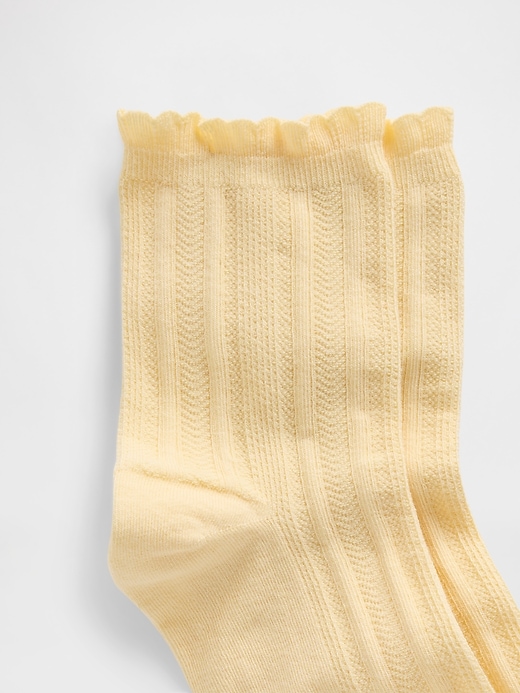 Image number 2 showing, Pointelle Half Crew Socks