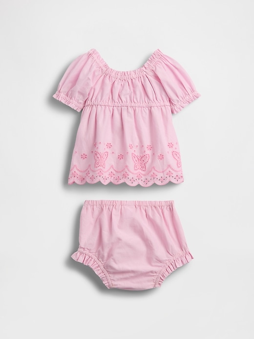 Image number 2 showing, Baby Embroidered Butterfly Outfit Set