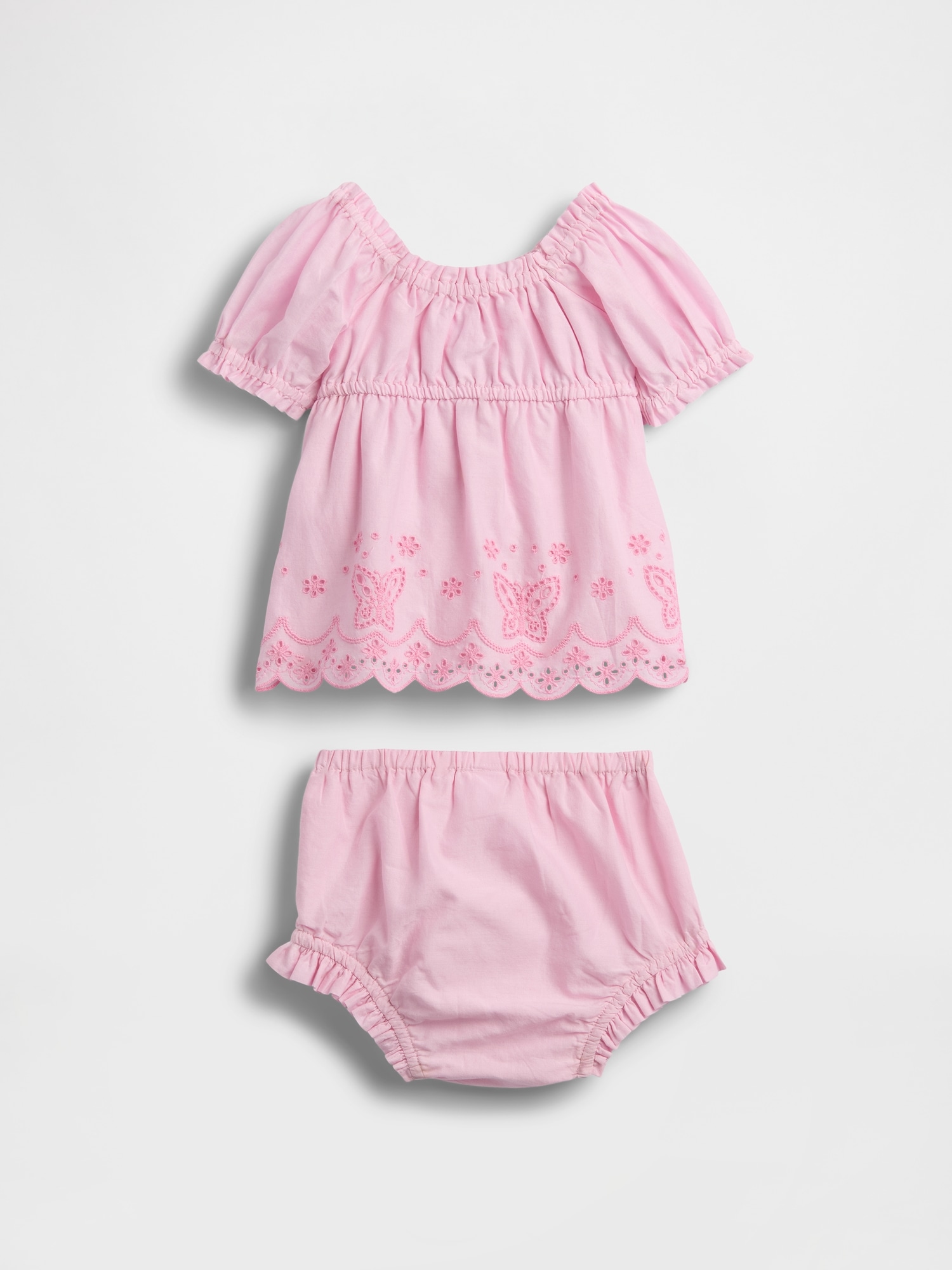 Baby Embroidered Butterfly Outfit Set