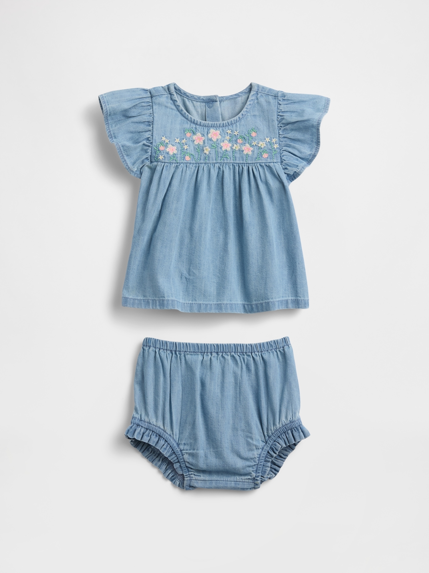 Baby Denim Embroidered Outfit Set