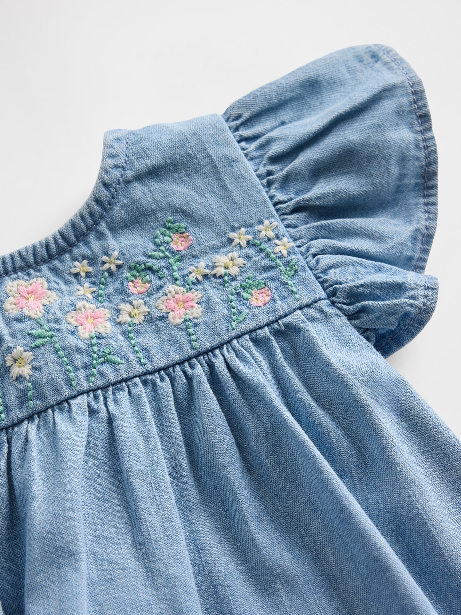 Baby Denim Embroidered Outfit Set