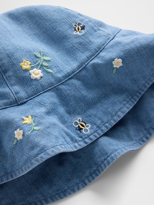 Image number 2 showing, Baby Embroidered Denim Sun Hat