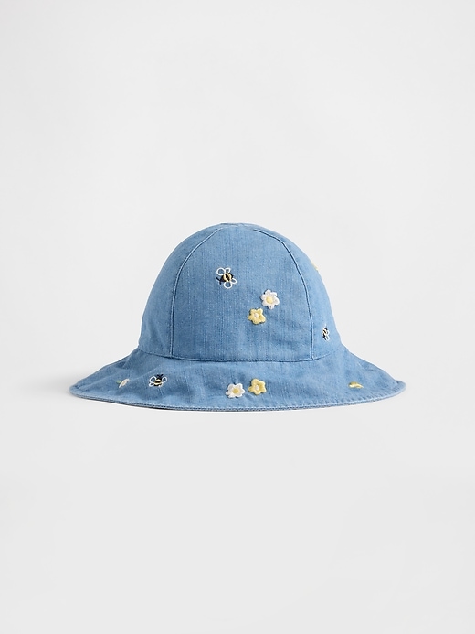 Image number 1 showing, Baby Embroidered Denim Sun Hat