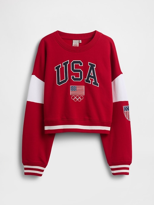 Image number 5 showing, Team USA Oversized Crop Sweatshirt
