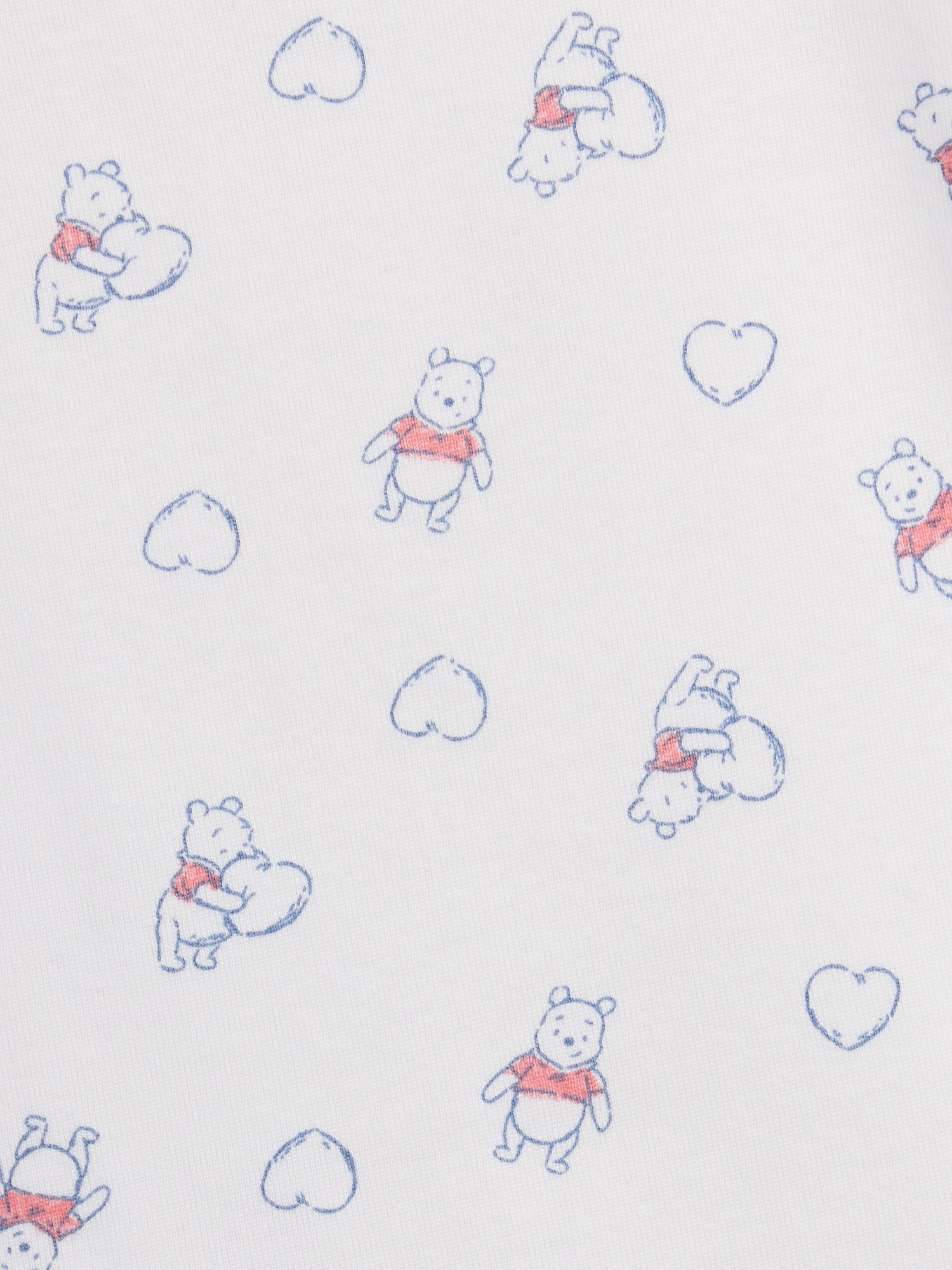 Детская пижама Gap Winnie The Pooh: футболка и шорты, мягкий органический хлопок, цвет: Молочный белый — фото 4