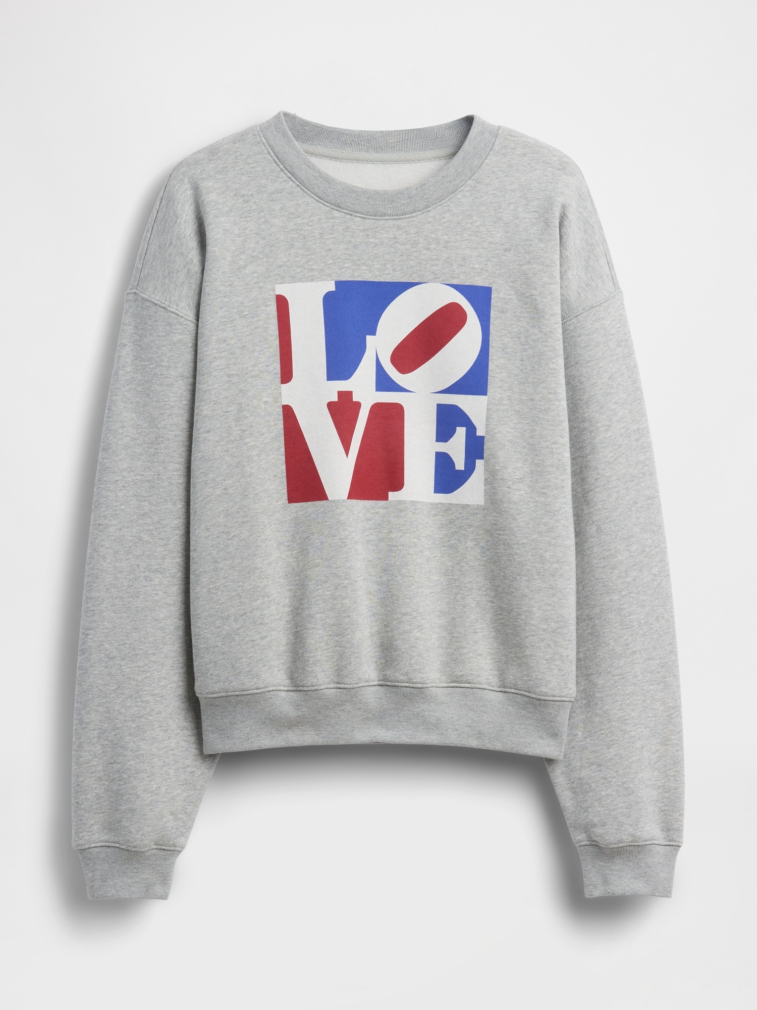 Женские толстовки Gap Robert Indiana VintageSoft Love, цвет: Меланжевый серый — фото 5