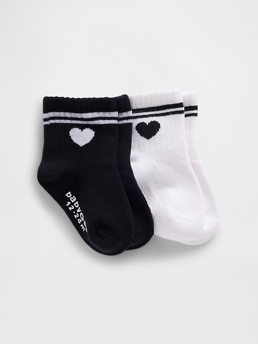 Image number 1 showing, Baby & Toddler Varsity Heart Crew Socks (2-Pack)