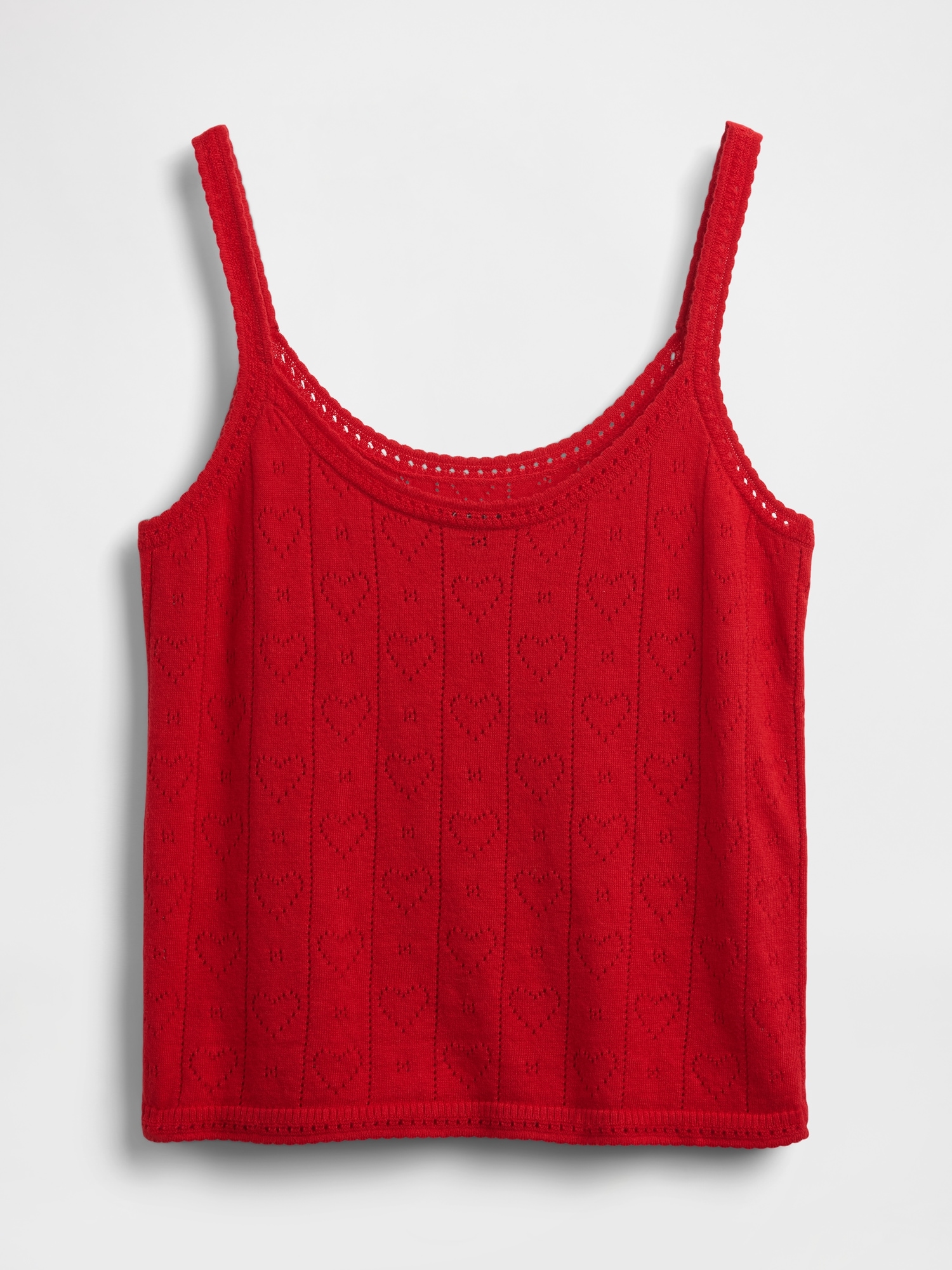 Lightweight CashSoft Pointelle Heart PJ Tank Top