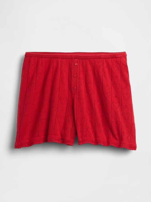 Image number 6 showing, Lightweight CashSoft Pointelle Heart PJ Shorts
