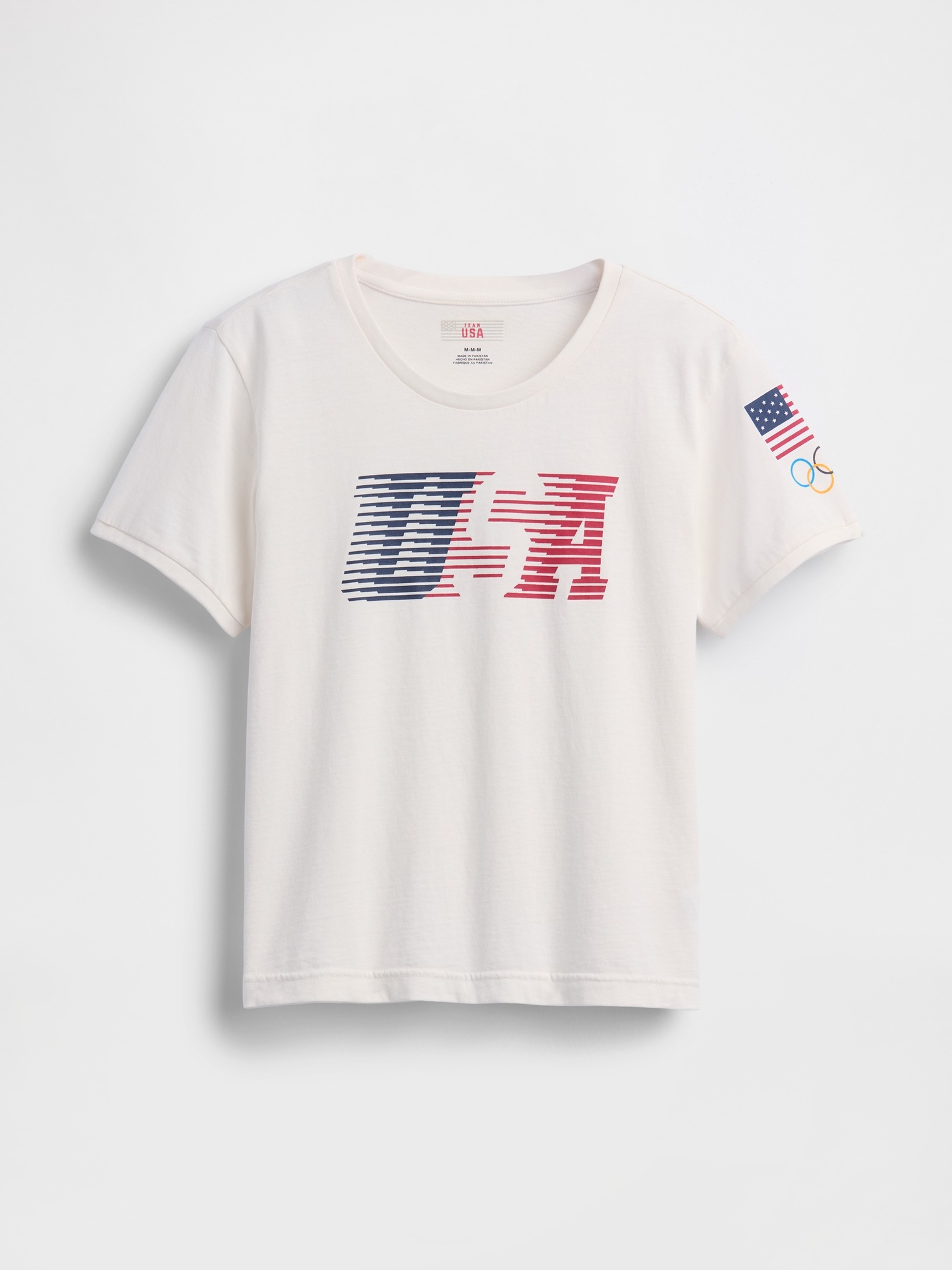Женская футболка Gap Team USA Crop T-Shirt, цвет: Молочный белый — фото 5