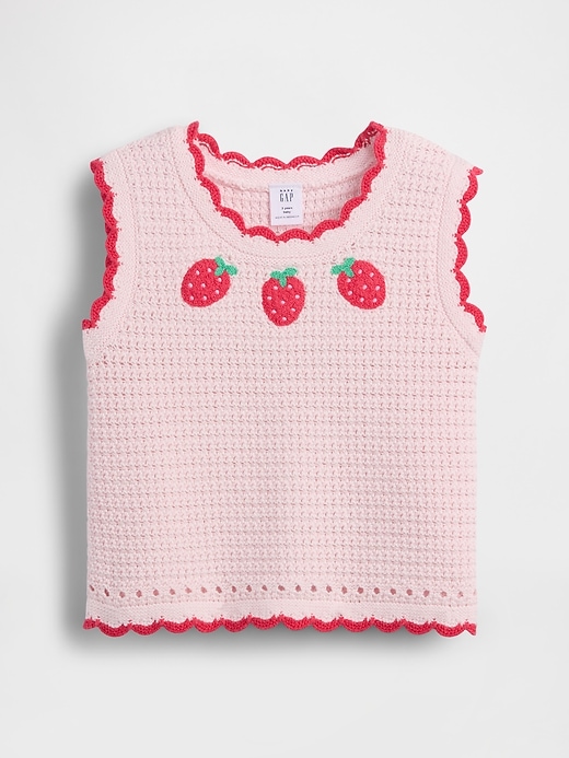 Image number 1 showing, Baby & Toddler Crochet Strawberry Sweater Tank