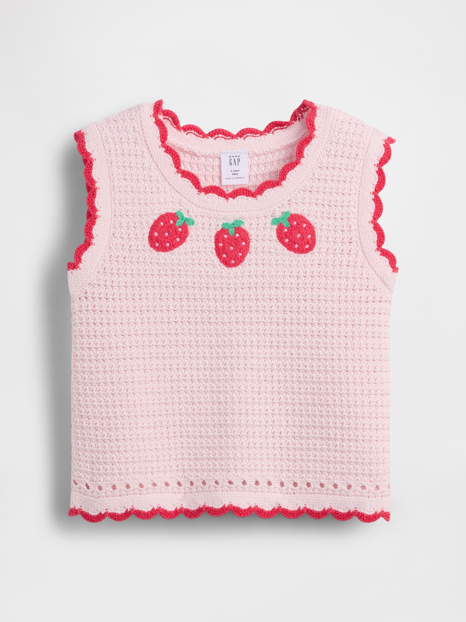 Baby & Toddler Crochet Strawberry Sweater Tank
