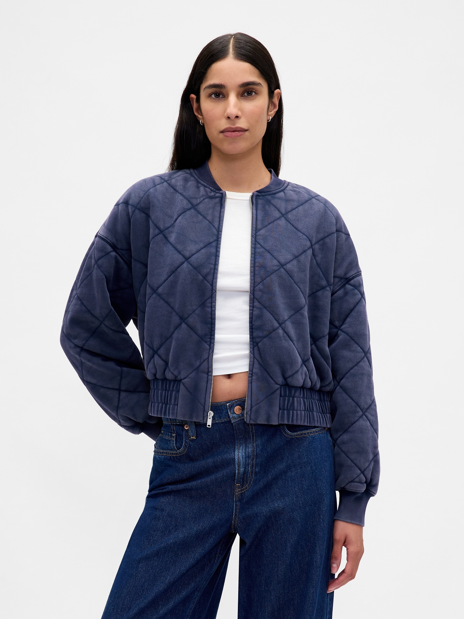VintageSoft Quilted Bomber Jacket