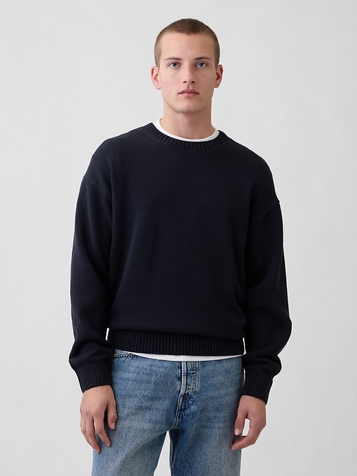 Image number 1 showing, Relaxed Crewneck Crop Sweater