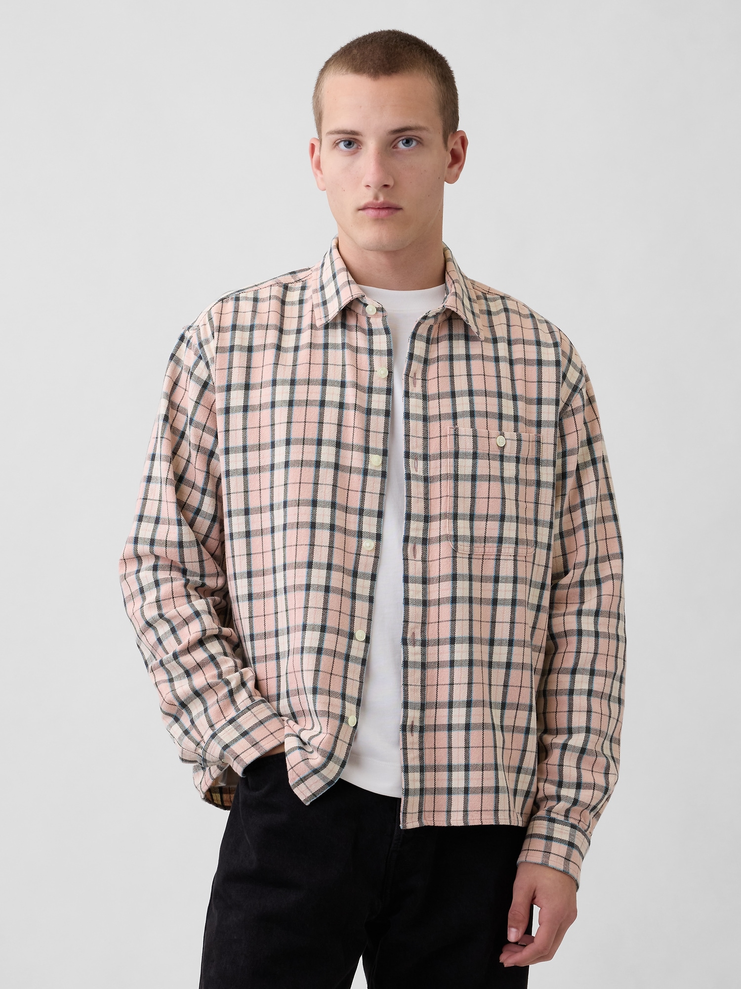 Sunwashed Twill Straight-Hem Shirt