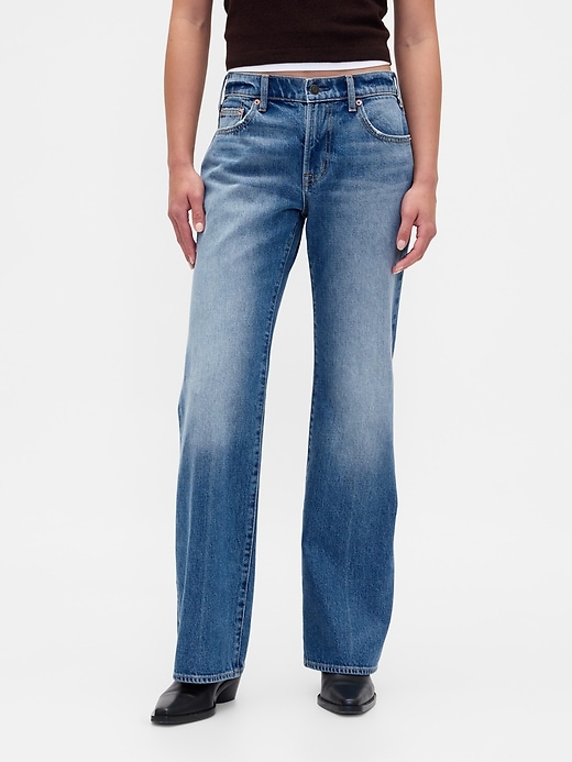 Image number 2 showing, Mid Rise Rigid Relaxed Flare Jeans
