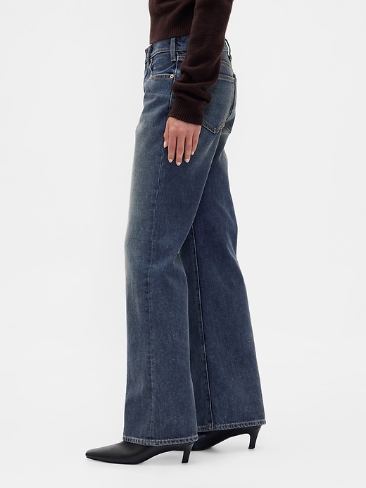 Image number 3 showing, Mid Rise Rigid Relaxed Flare Jeans
