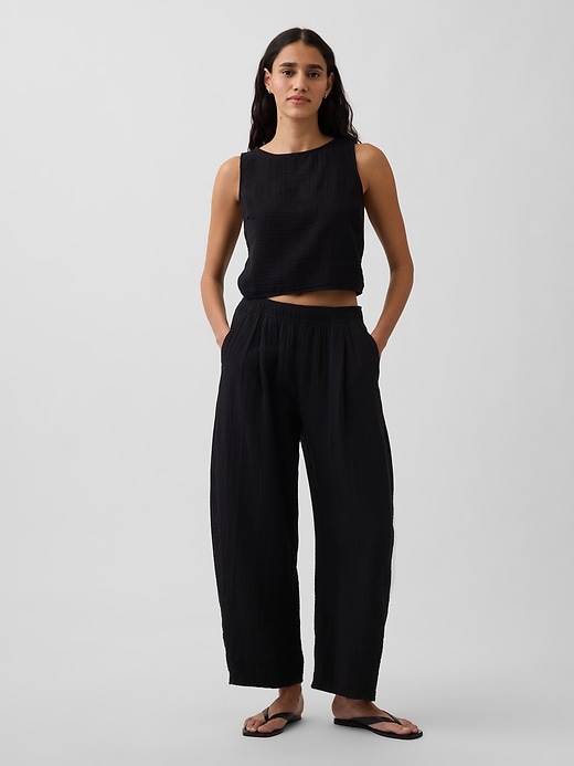 Image number 1 showing, Cotton Gauze Easy Barrel Pants
