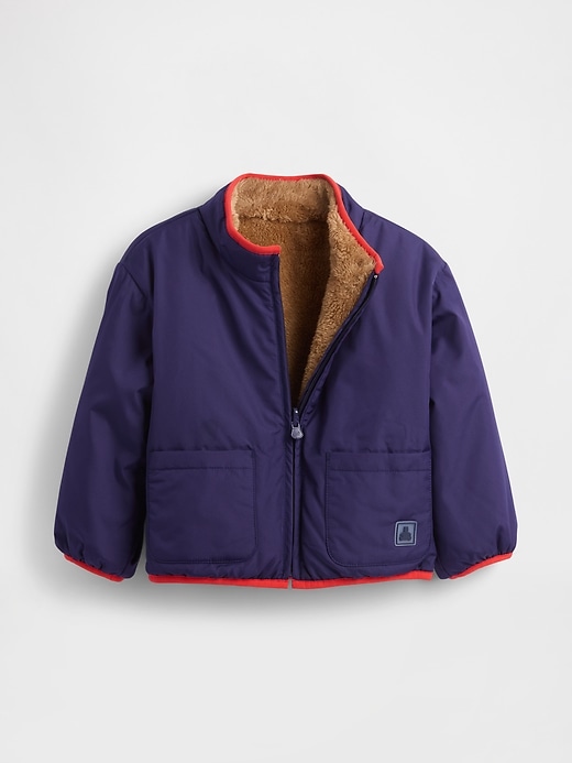 Image number 1 showing, Baby & Toddler Lightweight Sherpa Reversible Jacket