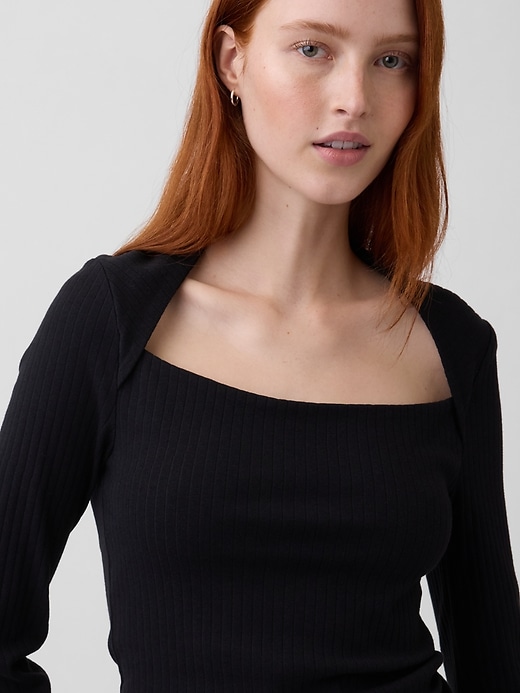 Image number 4 showing, Modern Rib Envelope-Neck Top