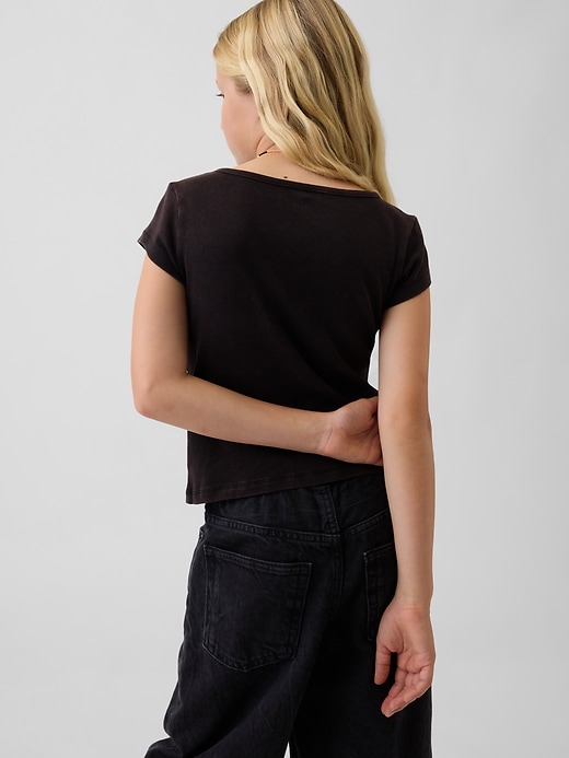 Image number 3 showing, Kids Cap-Sleeve Fitted T-Shirt