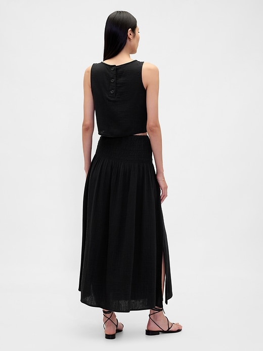 Image number 2 showing, Cotton Gauze Smocked-Waist Maxi Skirt