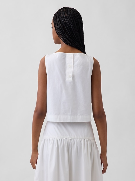 Image number 3 showing, Poplin Boatneck Shell Tank Top