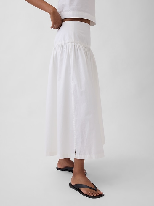 Image number 4 showing, Poplin Drop-Waist Maxi Skirt