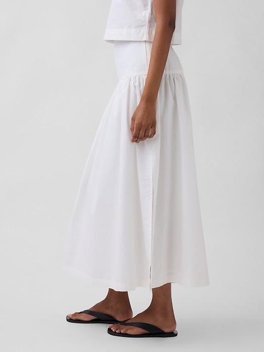 Image number 3 showing, Poplin Drop-Waist Maxi Skirt
