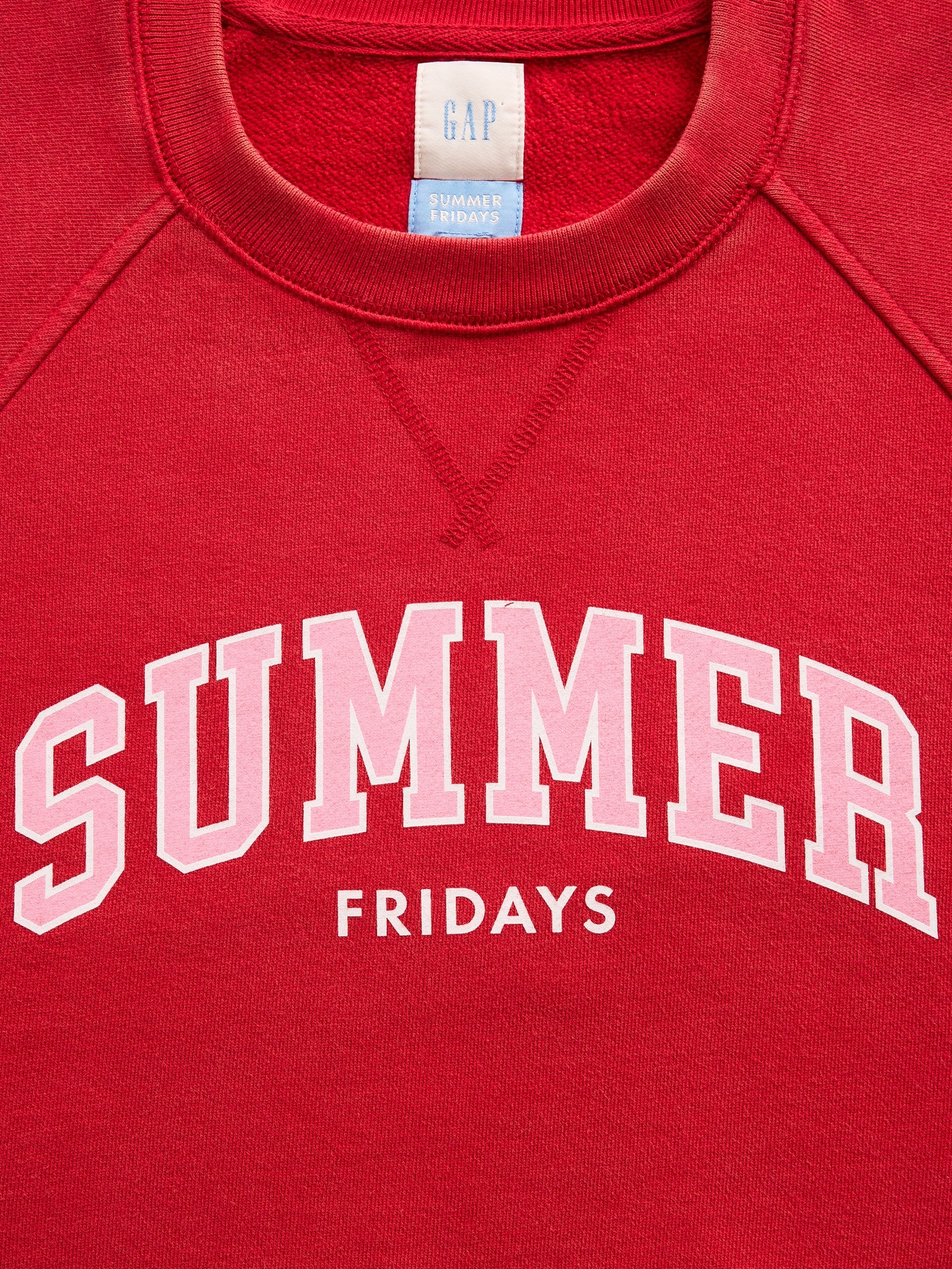 Женский свитшот Gap × Summer Fridays Oversized Raglan Logo, цвет: Красный — фото 5