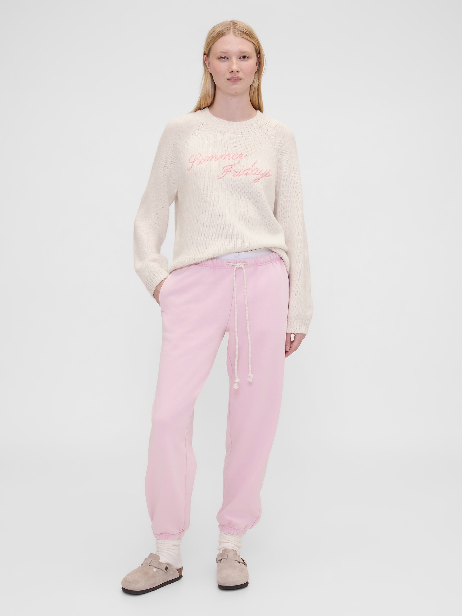 Женский свитер Gap × Summer Fridays Oversized Logo, цвет: Слоновая кость бежевый — фото 3