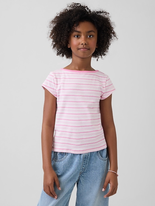 Image number 1 showing, Kids Cap-Sleeve Fitted T-Shirt