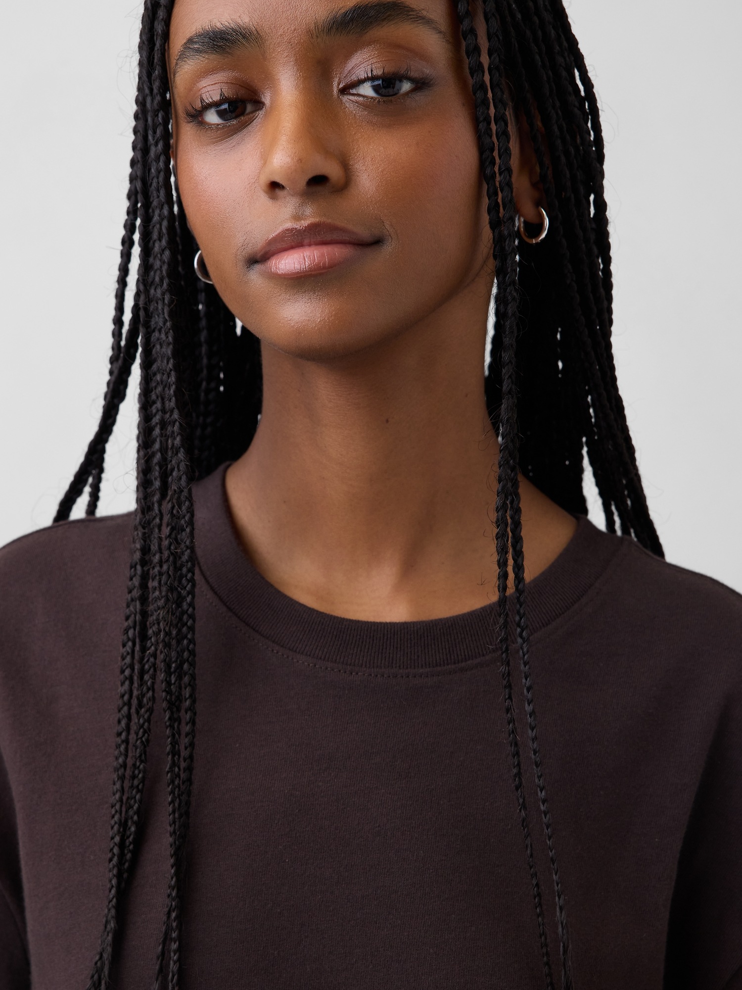 Женское платье Gap Heavyweight Oversized Maxi T-Shirt, цвет: Коричневый — фото 4