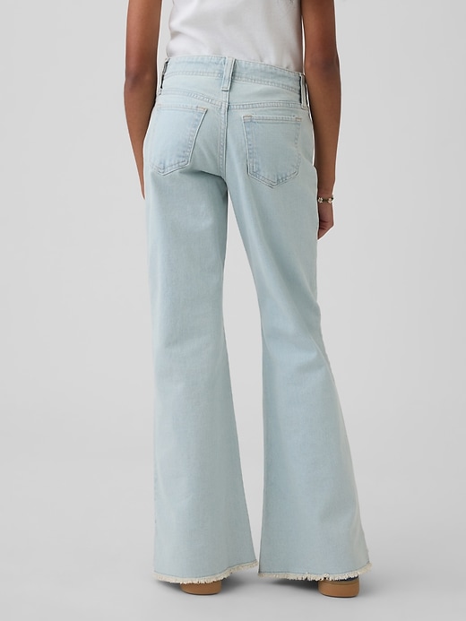 Image number 4 showing, Kids Low Rise Lace-Up Relaxed Flare Jeans