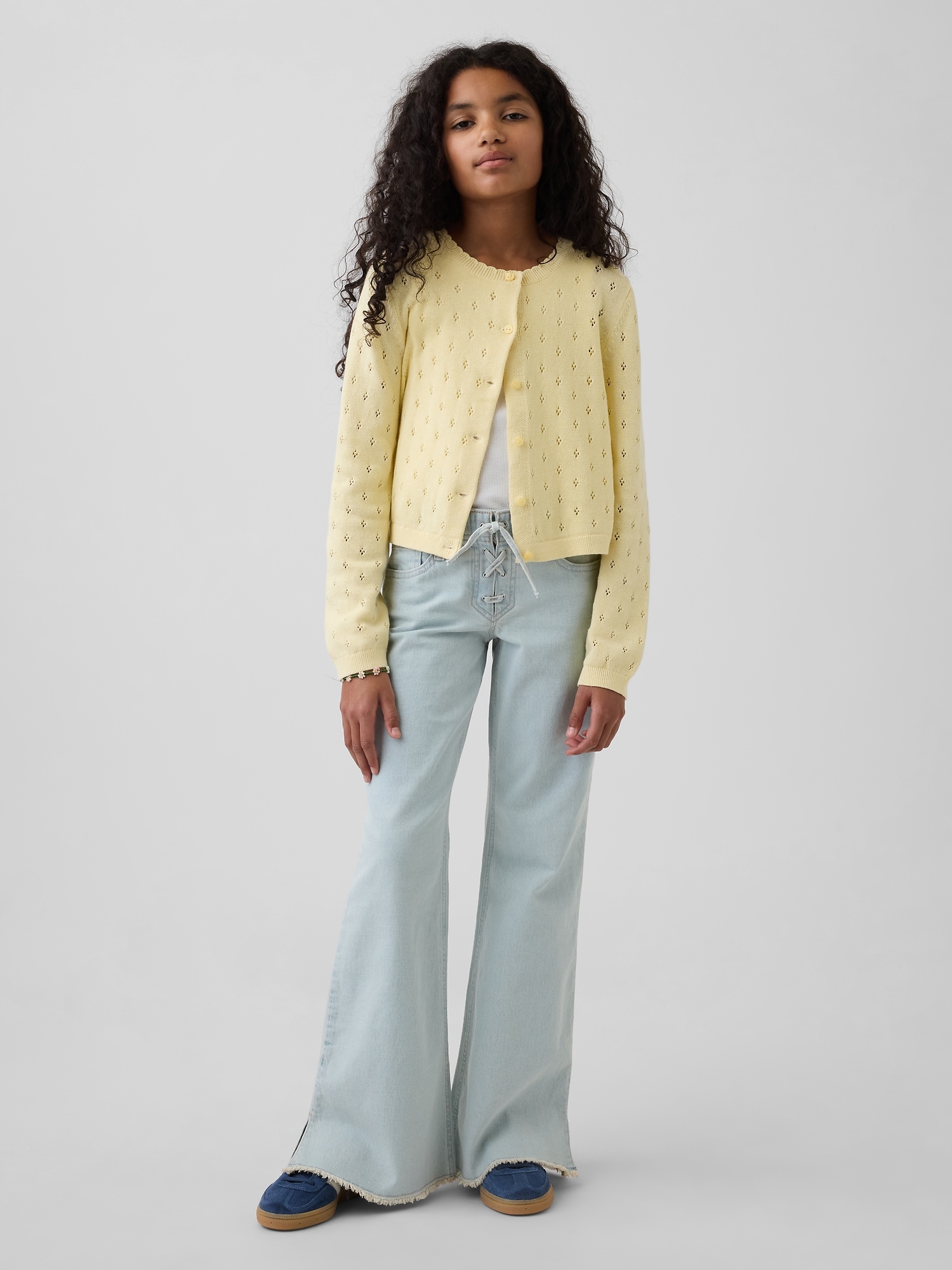 Kids Pointelle Cardigan Sweater