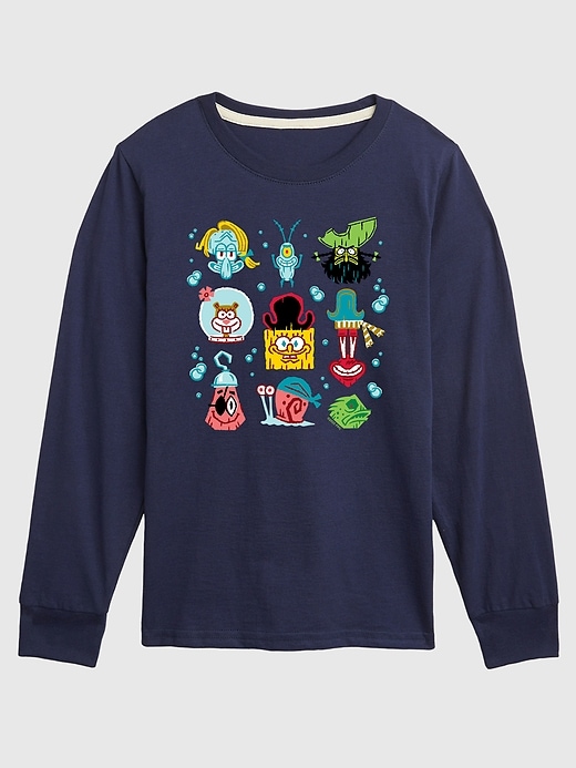 Image number 1 showing, Toddler The Spongebob Movie Search For Squarepants Grid Long Sleeve Tee