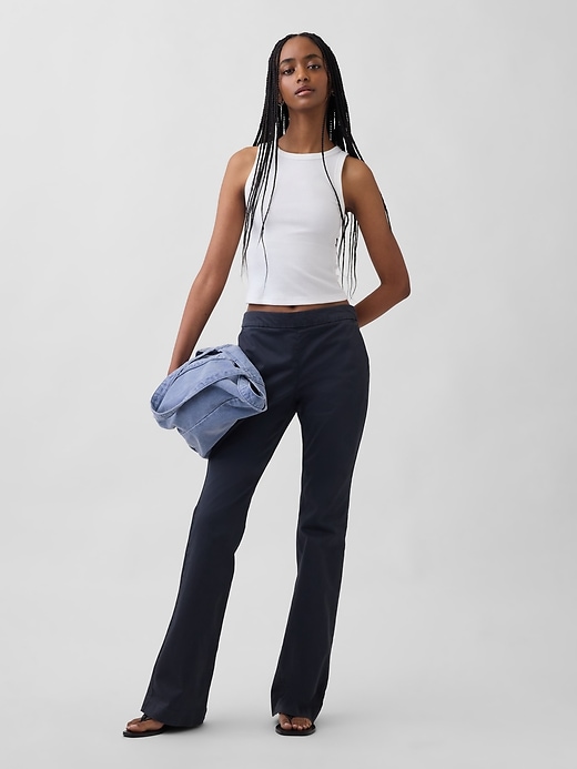 Image number 1 showing, Low Rise Fitted Flare Khakis