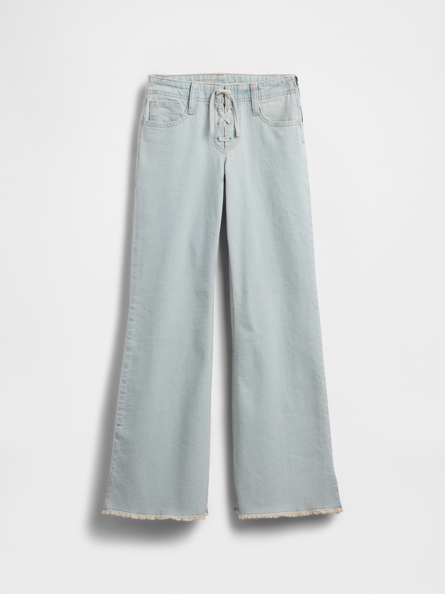 Kids Low Rise Lace-Up Relaxed Flare Jeans