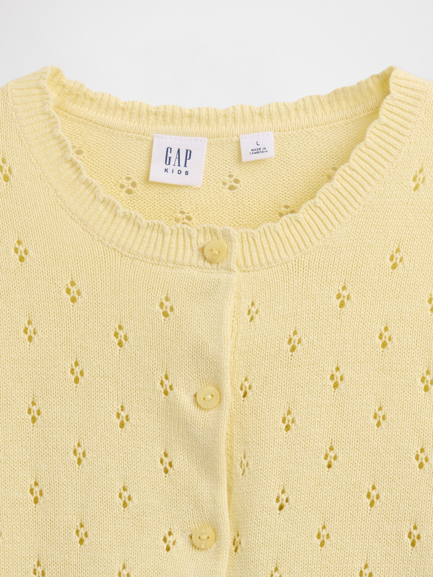 Kids Pointelle Cardigan Sweater