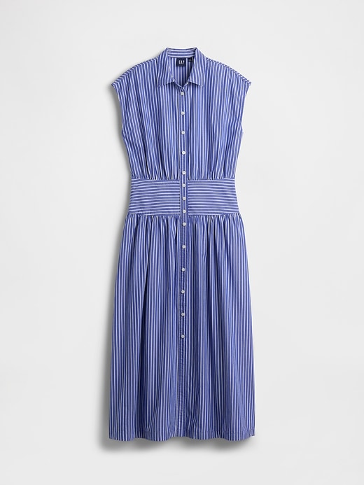 Image number 5 showing, Poplin Drop-Waist Maxi Shirtdress