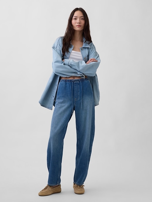 Image number 1 showing, High Rise Easy Barrel Jeans