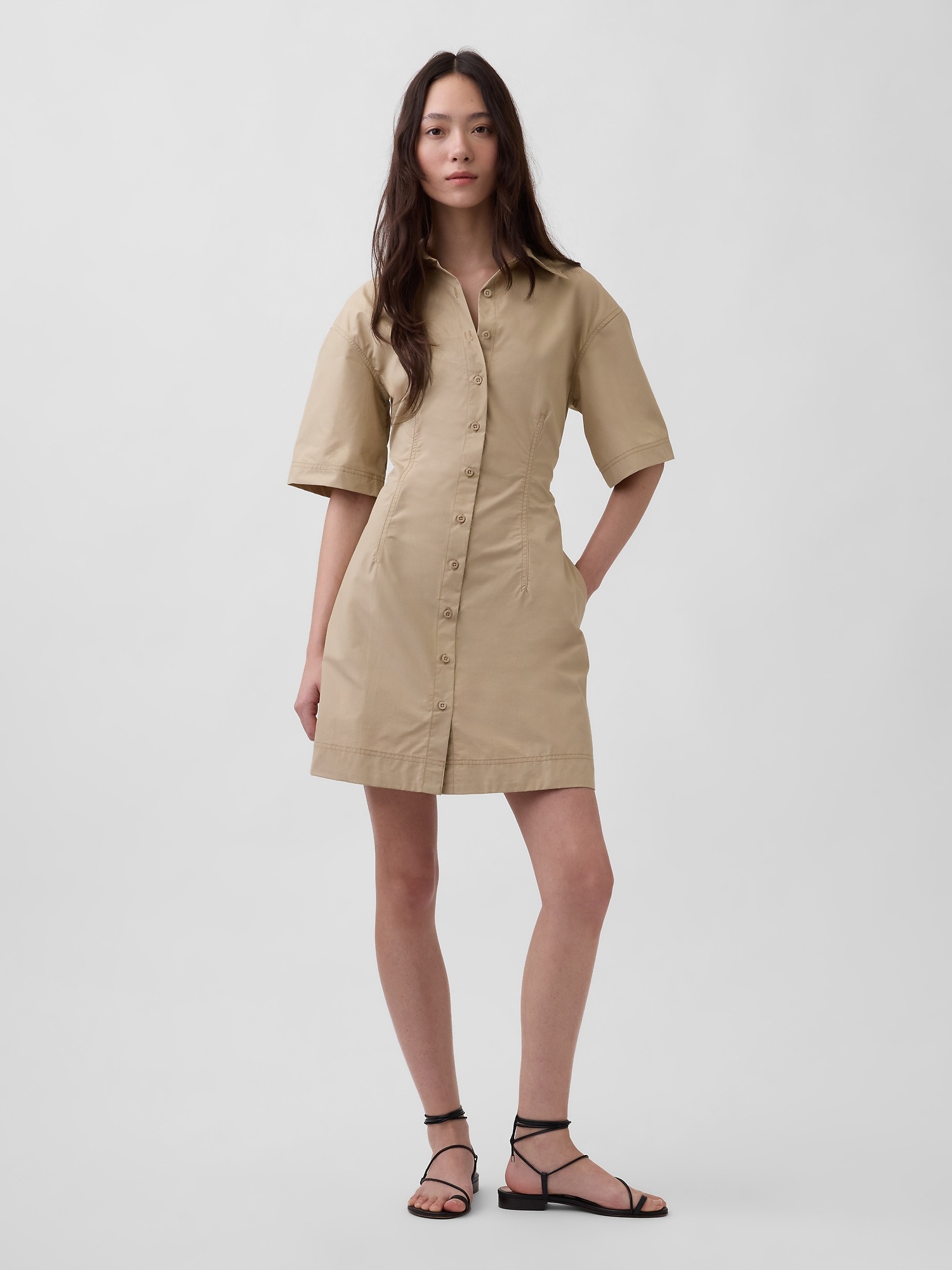 Женские платья Gap Poplin Mini Shirtdress