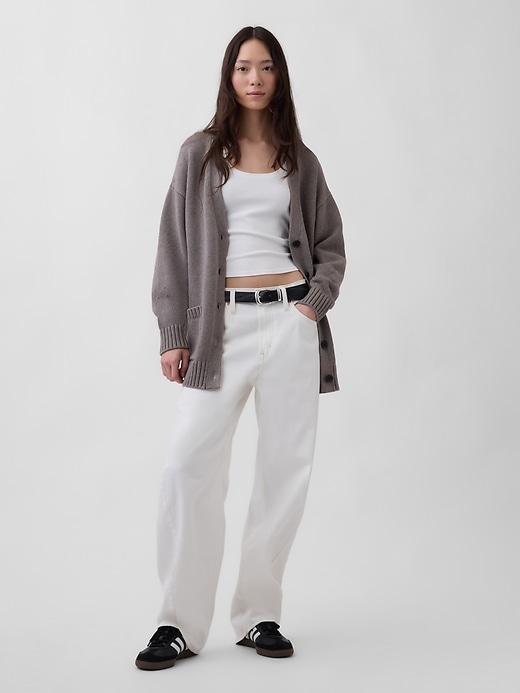 Image number 2 showing, 100% Cotton Oversized Boyfriend Cardigan Sweater